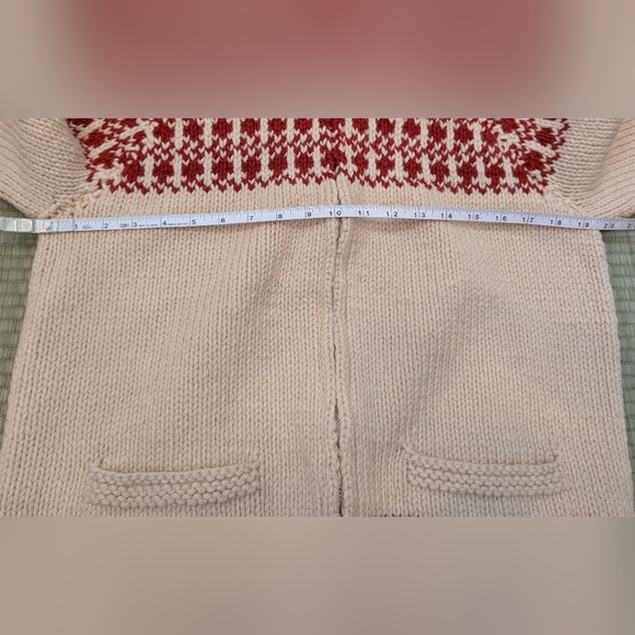 Vintage Hand Knit Mary Maxim Cowichan Style Wool Sweater Size Small - Picture 5 of 7
